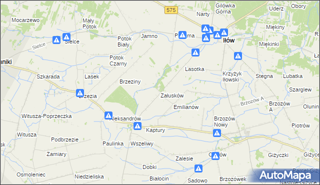 mapa Załusków, Załusków na mapie Targeo
