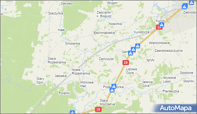 mapa Zamczysk gmina Sokółka, Zamczysk gmina Sokółka na mapie Targeo