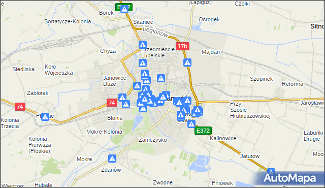 mapa Zamościa, Zamość na mapie Targeo