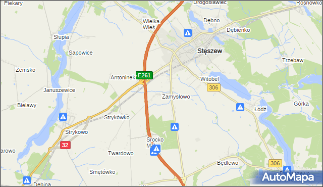 mapa Zamysłowo, Zamysłowo na mapie Targeo