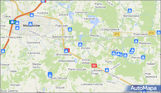 mapa Zbiroża, Zbiroża na mapie Targeo