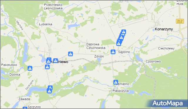 mapa Zdrójki gmina Przechlewo, Zdrójki gmina Przechlewo na mapie Targeo