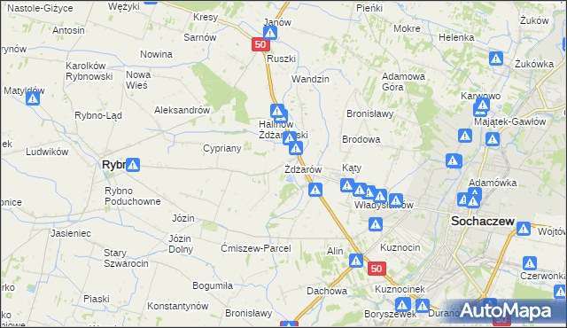 mapa Żdżarów, Żdżarów na mapie Targeo