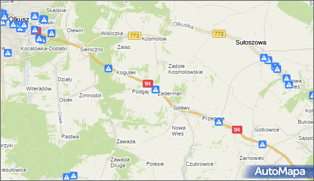 mapa Zederman, Zederman na mapie Targeo