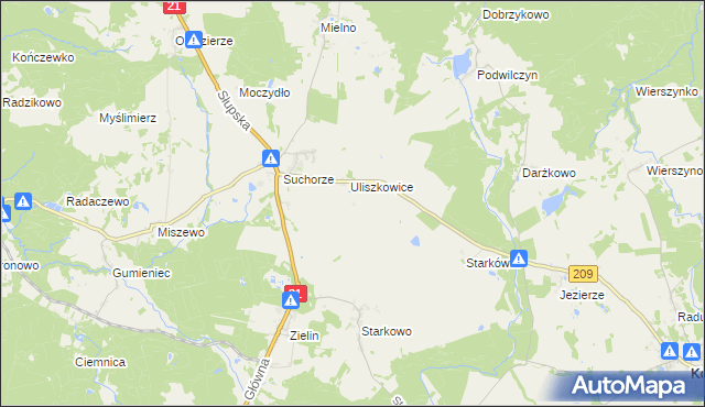 mapa Zielin Górny, Zielin Górny na mapie Targeo