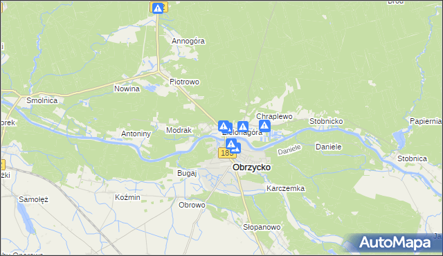 mapa Zielonagóra, Zielonagóra na mapie Targeo