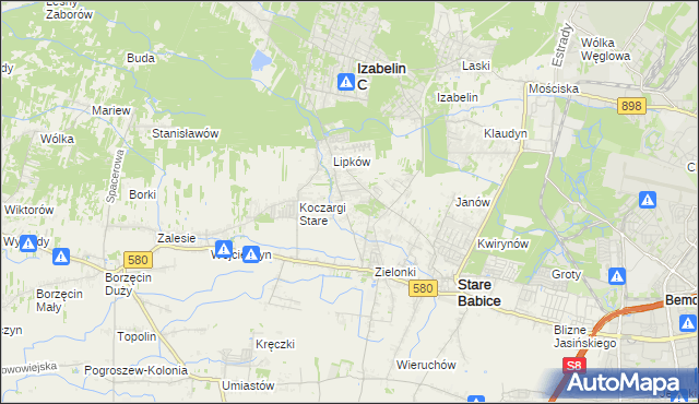 mapa Zielonki-Wieś, Zielonki-Wieś na mapie Targeo