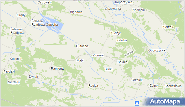 mapa Ziomek, Ziomek na mapie Targeo