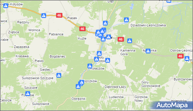 mapa Złoty Potok gmina Janów, Złoty Potok gmina Janów na mapie Targeo