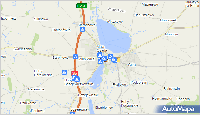 mapa Żnin, Żnin na mapie Targeo