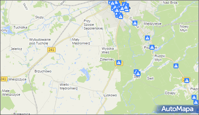 mapa Żółwiniec gmina Gostycyn, Żółwiniec gmina Gostycyn na mapie Targeo