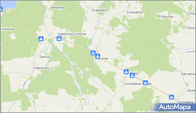 mapa Żuków gmina Włodawa, Żuków gmina Włodawa na mapie Targeo