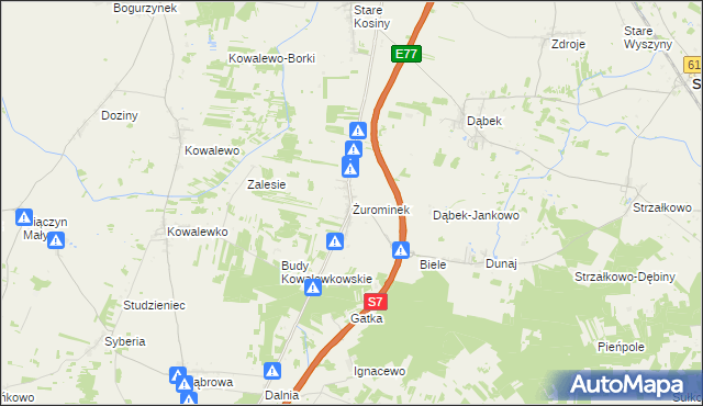 mapa Żurominek, Żurominek na mapie Targeo