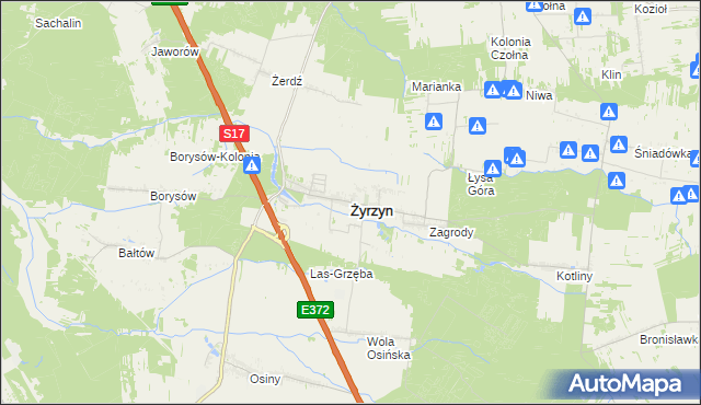 mapa Żyrzyn, Żyrzyn na mapie Targeo