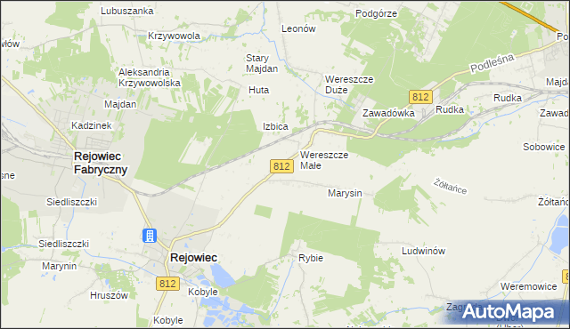 mapa Adamów gmina Rejowiec, Adamów gmina Rejowiec na mapie Targeo