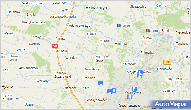 mapa Adamowa Góra, Adamowa Góra na mapie Targeo