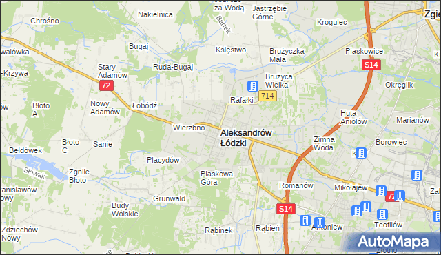 mapa Aleksandrów Łódzki, Aleksandrów Łódzki na mapie Targeo