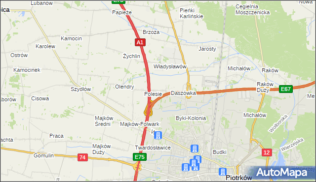 mapa Bąkowiec gmina Grabica, Bąkowiec gmina Grabica na mapie Targeo