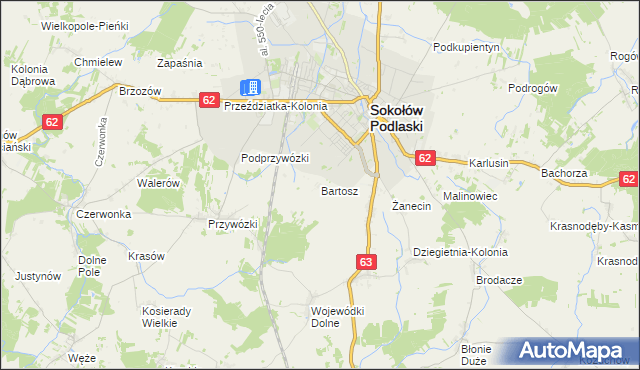 mapa Bartosz, Bartosz na mapie Targeo