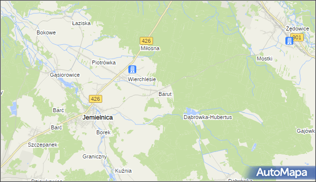 mapa Barut, Barut na mapie Targeo