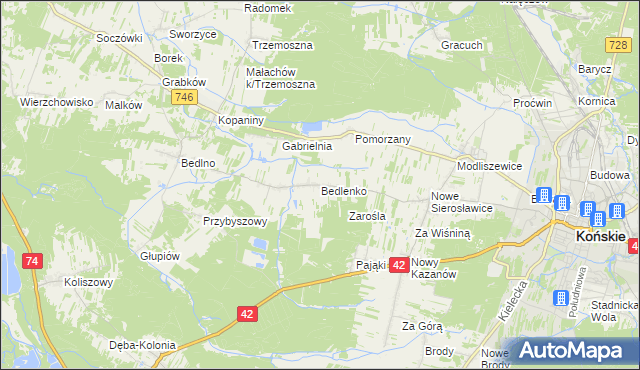 mapa Bedlenko, Bedlenko na mapie Targeo