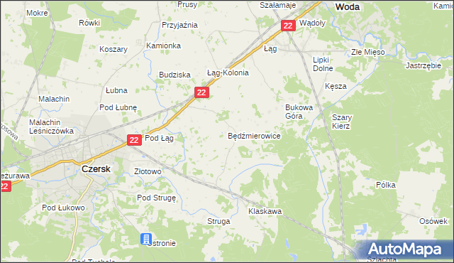 mapa Będźmierowice, Będźmierowice na mapie Targeo