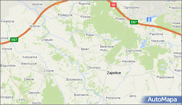 mapa Beleń-Kolonia, Beleń-Kolonia na mapie Targeo