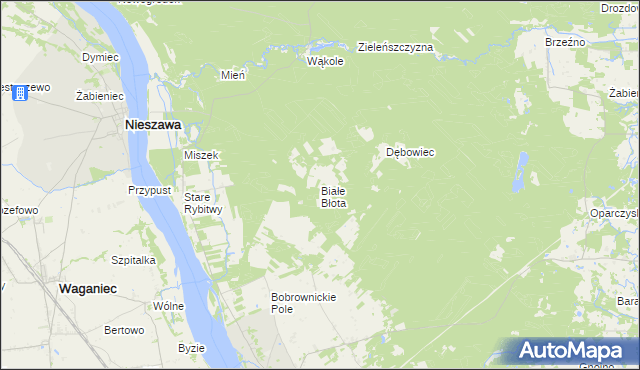 mapa Białe Błota gmina Bobrowniki, Białe Błota gmina Bobrowniki na mapie Targeo