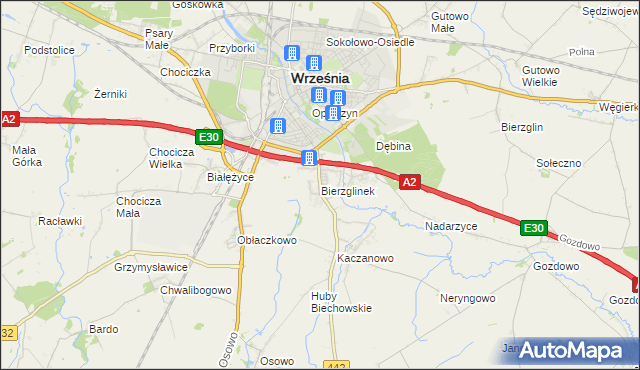 mapa Bierzglinek, Bierzglinek na mapie Targeo