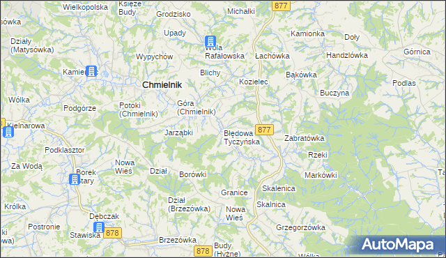 mapa Błędowa Tyczyńska, Błędowa Tyczyńska na mapie Targeo