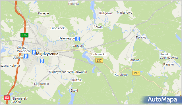 mapa Bobowicko, Bobowicko na mapie Targeo