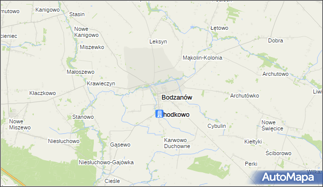 mapa Bodzanów powiat płocki, Bodzanów powiat płocki na mapie Targeo