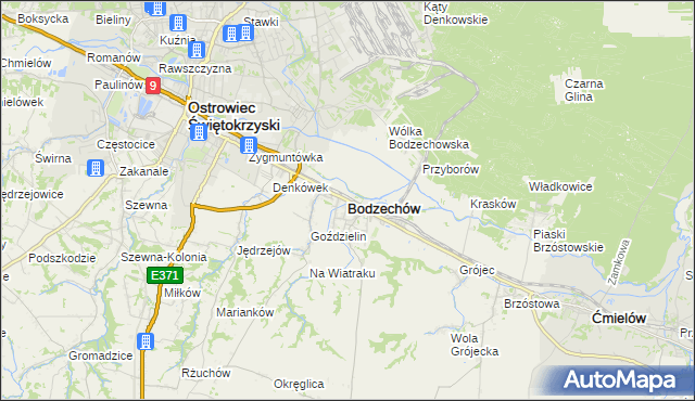 mapa Bodzechów, Bodzechów na mapie Targeo