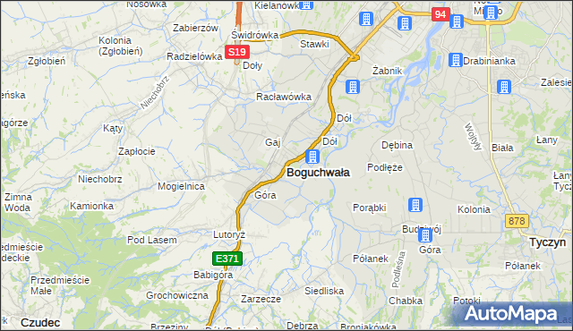 mapa Boguchwała powiat rzeszowski, Boguchwała powiat rzeszowski na mapie Targeo