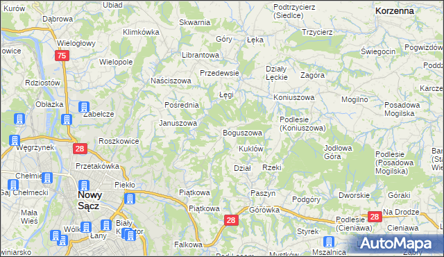 mapa Boguszowa, Boguszowa na mapie Targeo