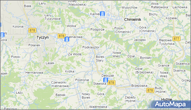 mapa Borek Stary, Borek Stary na mapie Targeo