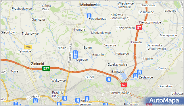 mapa Bosutów, Bosutów na mapie Targeo