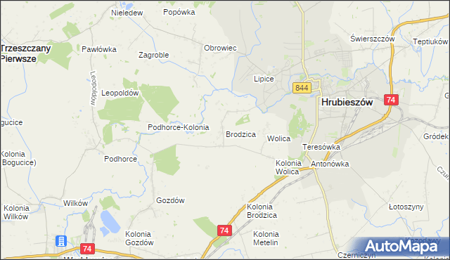 mapa Brodzica, Brodzica na mapie Targeo