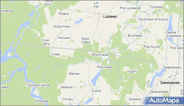 mapa Bruchniewo, Bruchniewo na mapie Targeo