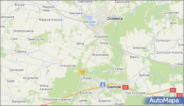 mapa Brzustowiec, Brzustowiec na mapie Targeo