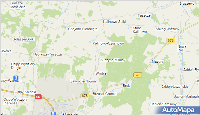 mapa Buczyno-Mikosy, Buczyno-Mikosy na mapie Targeo