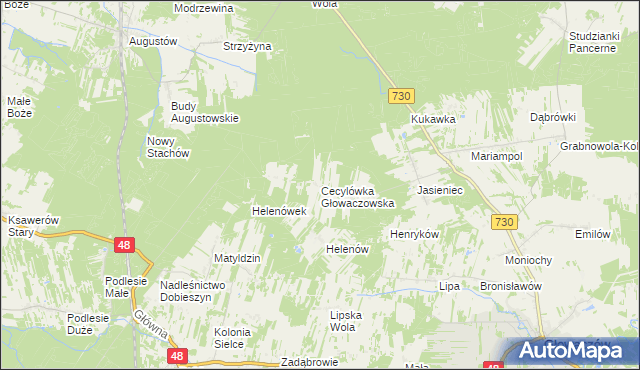 mapa Cecylówka Głowaczowska, Cecylówka Głowaczowska na mapie Targeo