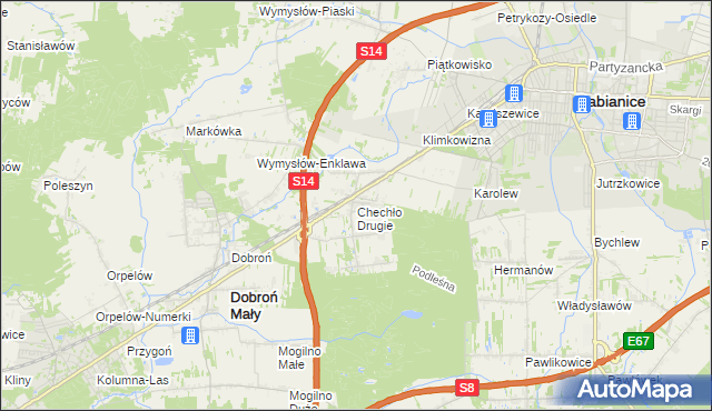 mapa Chechło Drugie, Chechło Drugie na mapie Targeo