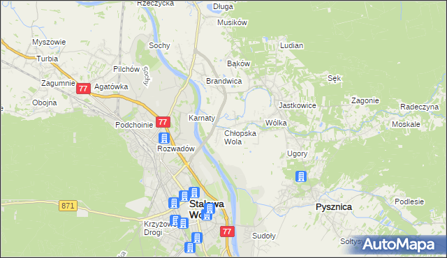 mapa Chłopska Wola, Chłopska Wola na mapie Targeo