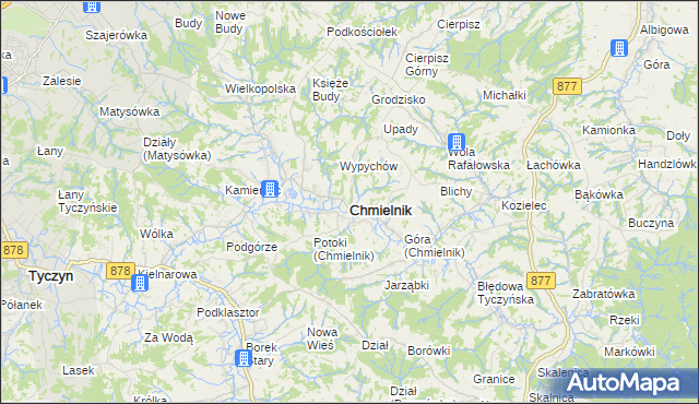 mapa Chmielnik powiat rzeszowski, Chmielnik powiat rzeszowski na mapie Targeo