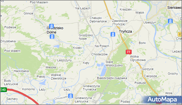 mapa Chodaczów, Chodaczów na mapie Targeo