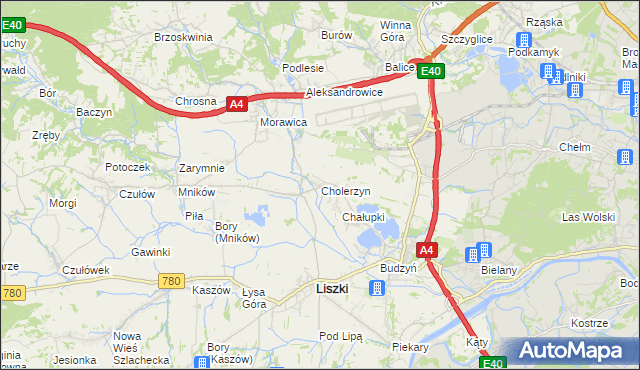 mapa Cholerzyn, Cholerzyn na mapie Targeo