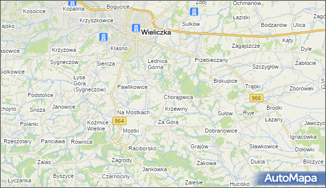 mapa Chorągwica, Chorągwica na mapie Targeo