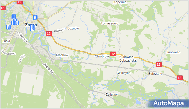 mapa Chrobrów, Chrobrów na mapie Targeo