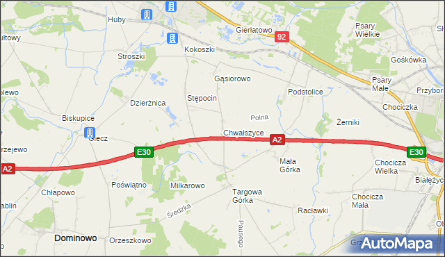 mapa Chwałszyce, Chwałszyce na mapie Targeo